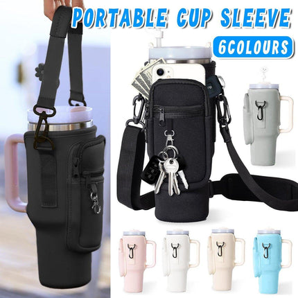 Portable Cup Sleeve Drink Holder Reusable Water Bottle Carrier Travel Bag