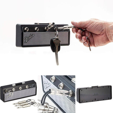 Guitar Shaped Wall Mounted Key Holder Decorative Storage Rack Home Organiser