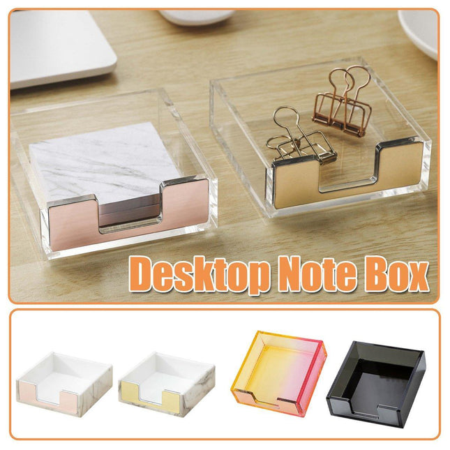 Large Desktop Sticky Note Box Organiser Office Supplies Storage Holder Drawer