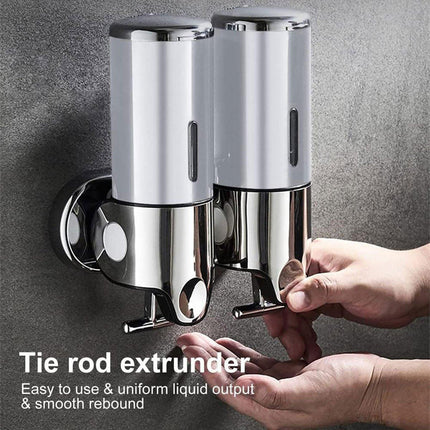 Stainless Steel Lever Soap Dispenser Manual Push Shower Gel Hotel Bathroom Use