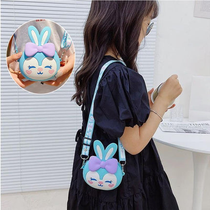 Kids Girls Cute Mini Crossbody Bag Silicone Coin Purse Shoulder Bag Wallets Gift - Aimall