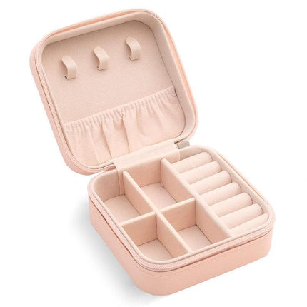 Travel Jewelry Organizer Box Portable Leather Storage Ornaments Ring Earrings