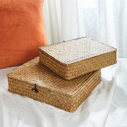 2pcs Storage Basket with Lid Durable Organising Box for Home and Office Use