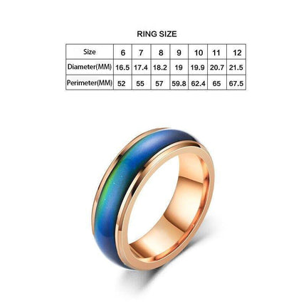 Size 6 Mood Sensing Color Changing Ring Temperature Control Thermochromic Rings - Aimall