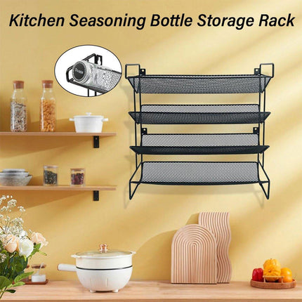 Black Four Tier Kitchen Shelf Organizer Storage Rack for Home Organization Use