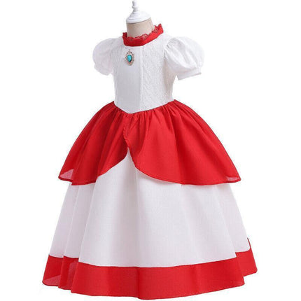 Little Princess Peach Dress for Girls Cosplay Costume