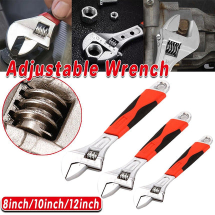 8inch 10inch 12inch Durable Chrome Vanadium Steel Rubberized Grip Adjustable Wrench