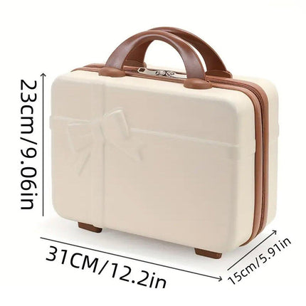 14 Inch Bow Hand Luggage Mini Makeup Case Travel Storage Gift Suitcase for Women