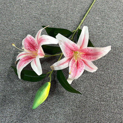 2PCS Artificial Lily Flowers Wedding Home Decor Fake Wild Lily Floral Stems