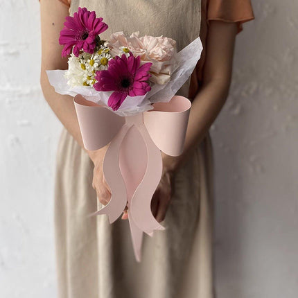 10pcs Fresh Flower Bouquet Packaging with Colourful Bows and Flower Gift Box
