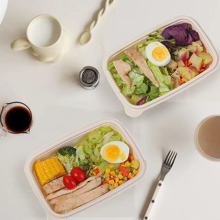 50pcs Eco Friendly Corn Starch Lunch Box Degradable Takeout Bento Container