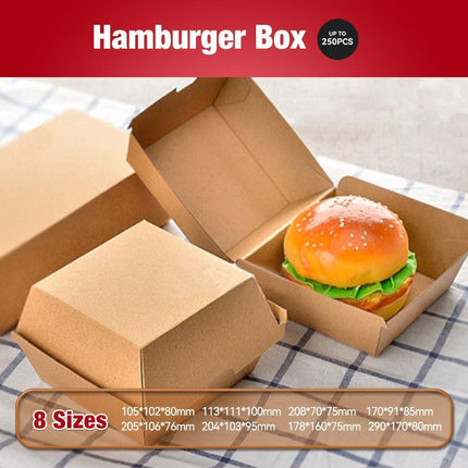 UP To 250PCS New Cardboard Hot Dog Box - Brown Corrugated Kraft - Plain - Aimall