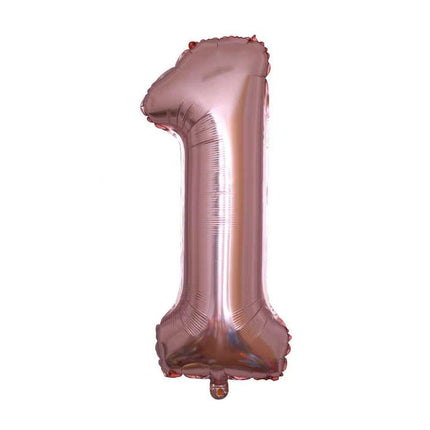 100cm Foil Number Balloon 40" Rose Gold Silver Rainbow Birthday Party Wedding Rose Gold - Aimall