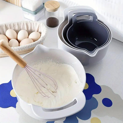 4pcs Salad Bowls with Handles Vegetable and Fruit Snack Serving Plates Durable