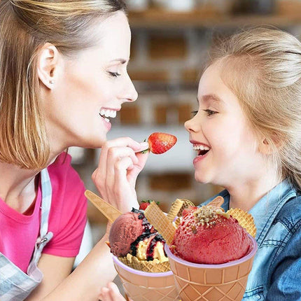 7Pc Set Colourful Ice Cream Cups and Bowls with Spoons Dessert Gift Set