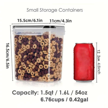 2pcs 1600ml Transparent Plastic Storage Jars Sealed Organiser Food Container