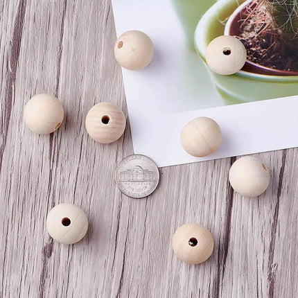 120 X 20mm Natural Wood Bead Unpainted Unfinished round Wooden Beads Spacer Ball - Aimall