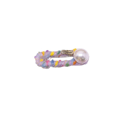 Colourful Knitted Hair Clip Fashion Hair Accessory for Women Cute Bangs Clip