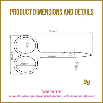 Eyebrow Trimming Scissors Eyelash Nose Hair Cutter Manicure Tweezers