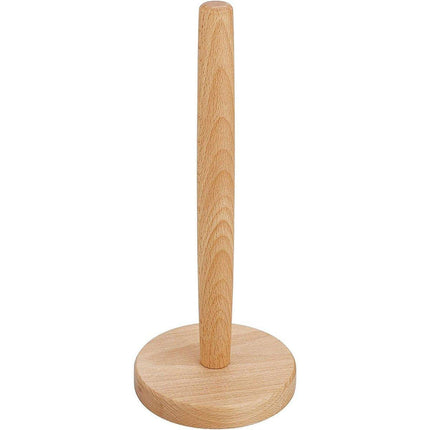 Beech Wood Vertical Paper Roll Holder Creative Kitchen Tissue Rack Storage Stand