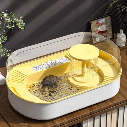 Small Turtle Feeding Tank Basin Aquarium Feeding Box for Turtles Reptiles