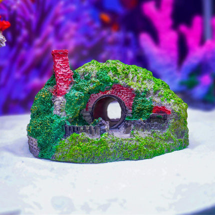 Resin Grass House Aquarium Ornament Natural Fish Tank Decoration Hideaway