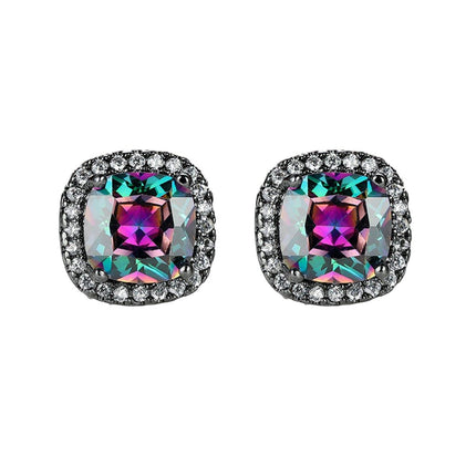 Fashion Earring Buckle Zirconia Stud Earrings Women Elegant Jewelry Accessories