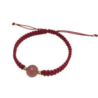 Crystal Peach Blossom Braided Rope Lucky Beads Bracelet Couples Women Men Gift - Aimall