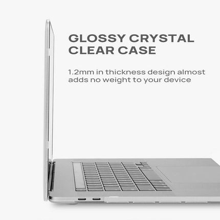 Macbook Air Pro Glossy Crystal Clear Case + Keyboard Cover 13" 16" 15" inch Transparent - Aimall