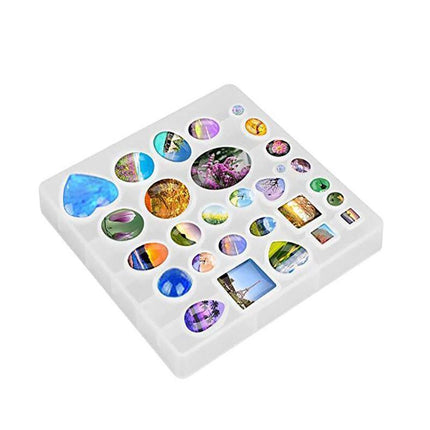 31PCS DIY Silicone Resin Mold Jewelry Casting Epoxy Pendant Tray Mould Craft Kit - Aimall