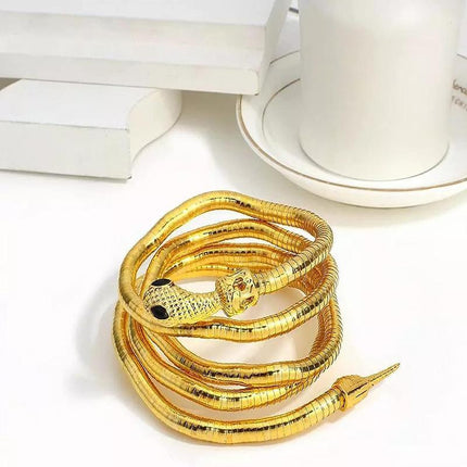 Adjustable Punk Snake Choker Necklace & Flexible Wrap Bracelet Collar Setllar - Aimall