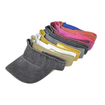 Unisex Summer Denim Sun Visor Cap Breathable Washed Running Hat UV Protection