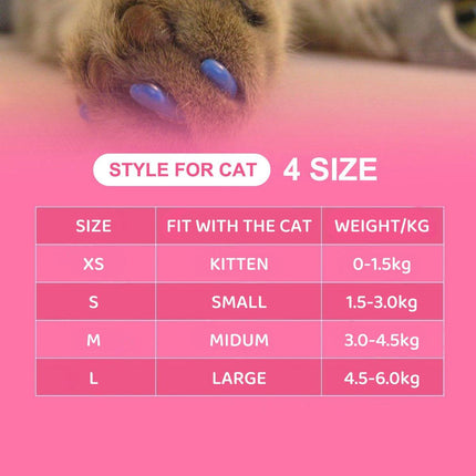 100PCS Anti Scratch Paw Covers for Cats and Kittens Nail Protector Soft Paw