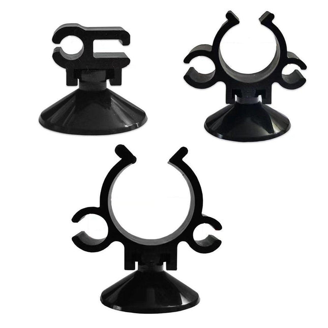 10X Double Clip Suction Cup Holder for Aquarium Tube and Rod Mounting Support