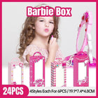 Barbie Red Pink Plaid Window Opening Gift Candy Box