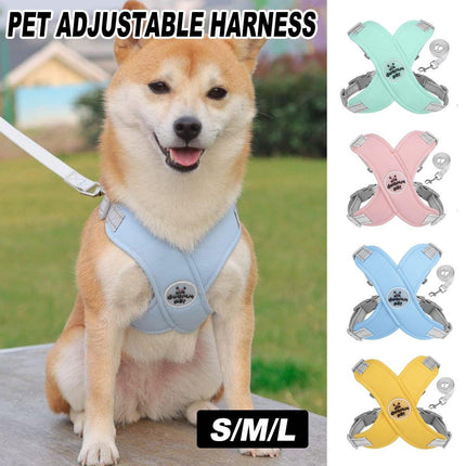 Reflective Dog Leash Vest Type Pet Harness Adjustable Chest Strap Small Dogs