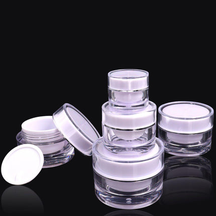 10pcs Clear Acrylic Round Cream Bottle Cosmetic Dispenser Refillable Containers