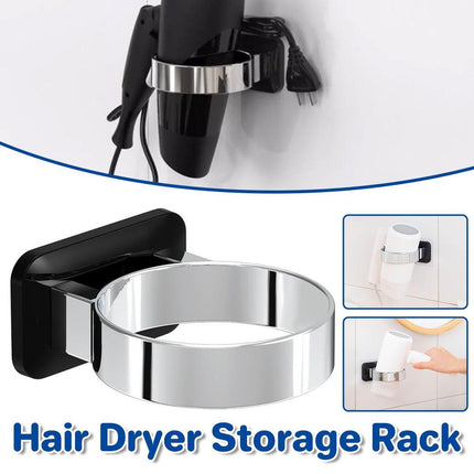 Hair Dryer Holder Rack Sturdy Wall Mount Toilet Bathroom Steel Stand Storage