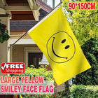 Large Yellow Smiley Face Flag Heavy Duty Outdoor Happy 90 X 150 CM - 3ft x 5ft - Aimall