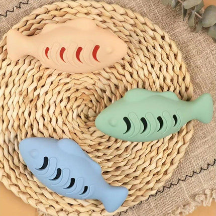 Interactive Cat Toys Fish Leaky Food Dispenser Fun Pet Play Chew Toy Durable
