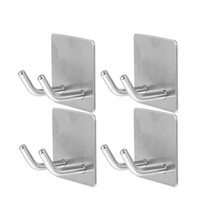 4pcs No Punch Hooks Powerful Adhesive Wall Mounted Metal Kitchen Hooks Set