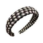 Womens Plaid Headband Padded Hairband Wide Sponge Hair Hoop Band Head Decor - Aimall