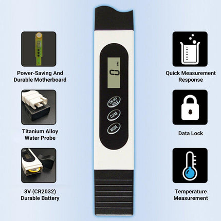 TDS Water Quality Test Pen for Fish Tank Tap Water Drinking Water Detector Tool