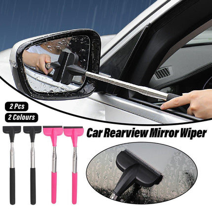 2pcs Retractable Windshield Wiper Set Rear View Mirror Cleaner Car Wiper Blade