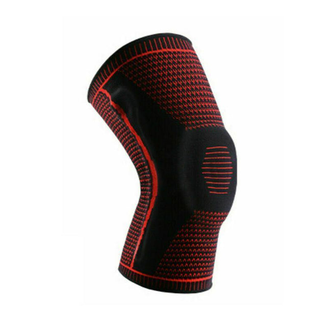 Red Knee Brace Knee Compression Sleeve Professional Sports Silicone Knee Support - Aimall