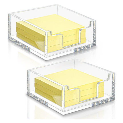 4 Inch Sticky Note Holder Clear Sticky Note Box Home Office Hotel Organization