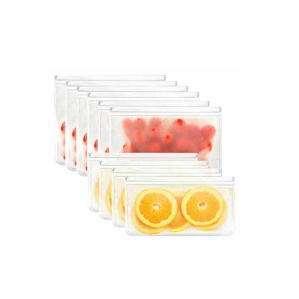 10-40PCS PEVA Silicone Food Storage Bags Reusable Zip Lock Pouch Fresh Sealer - Aimall