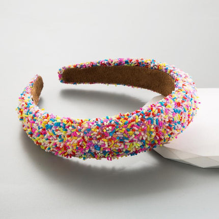 Hairband Padded Sponge Sequin Women's Wide Hair Band Hoop Headband Fashion - Aimall