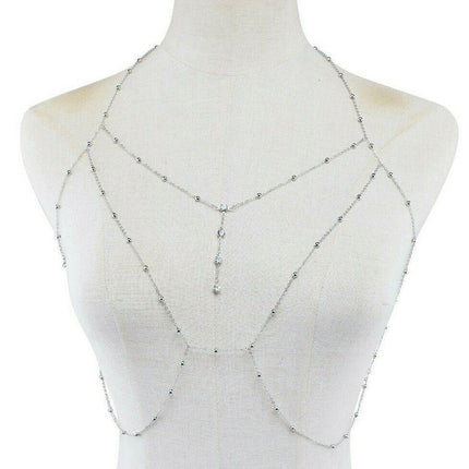 Bikini Beach Body Chain Layered Diamond Chest Harness Belly Waist Jewlery - Aimall