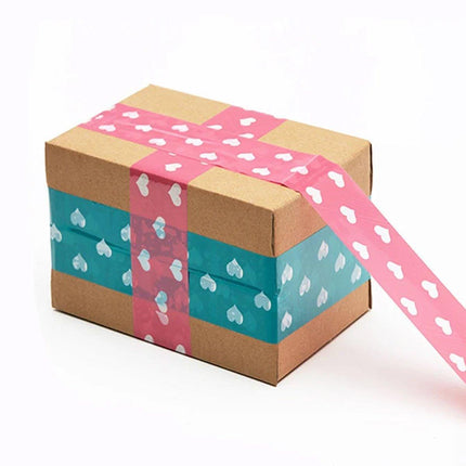 5pcs Cute Personality Packing Sealing Tape Adhesive Heart Design Colourful Glue